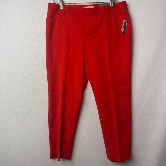 Gap  Pants Size 10 orange Slim City Crop‎ Mid Rise poly viscose core colorful - Picture 1 of 5